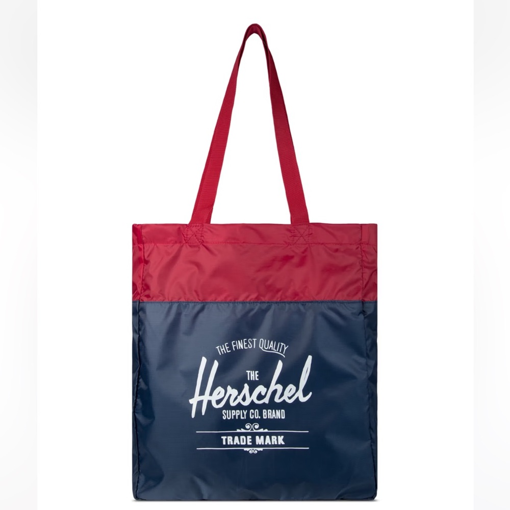 Herschel Supply Co Navy/Red Packable Travel Tote Bag
